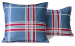 Duvet cover + pillowcase Quadri blue/red100% cotton percale easy care