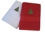 Guest towel 40x70 cm 100% combed terry cotton Christmas tree embroider