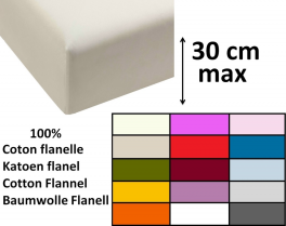 Drap housse 100% coton flanelle 2 faces confortable moelleux doux couleur