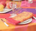 Placemat 40x50 cm 100% cotton orange, red and yellow wild flowers and leaves