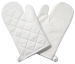 Set of 2 quilted kitchen gloves 100% white cotton