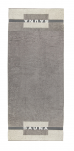 Large bath towel in 100% cotton terry 80x200 cm, gray/beige with Sauna