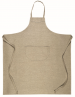 Bib apron in 100% natural linen 100 cm wide x 110 cm high + large pocket