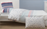 Housse couette + taie 65x65 cm 100% coton percale triangles easy care