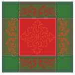 Napkin 52x52 cm Christmas baroque red and green 100% cotton 220gr/m²