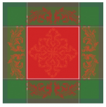 Servet 52x52 cm Kerst barok rood en groen 100% katoen 220gr/m²