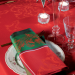 Serviette de table 52x52 cm Noël baroque rouge et vert 100% coton 220gr/m²