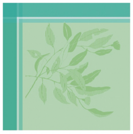 Serviette 54x54 cm Grüne Blätter, 100% Jacquard-Baumwolle
