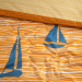 Duvet cover + pillowcase 60x70 orange sailboat 100% percaline cotton