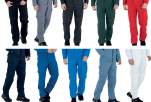 Pantalon 60% coton sergé/40% polyester fermeture tirette poches + poche genoux
