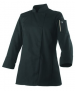 Ladies Jacket kitchen black UNA. long sleeves polycotton