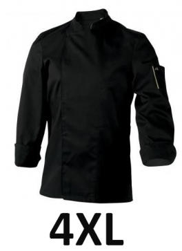 Veste de cuisine noire NER. longues manches polycoton mixte T7/4XL/66-68