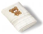 Shower towel 70x140 cm small Ourson 100% cotton terry cream 500 gr/m²