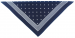 Blauwe sjaal met witte stippen 100% katoen 55x55 cm