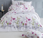 Duvet cover and pillowcase 65x65 100% cotton pink/mauve/gray flowers