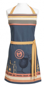 Bib apron 85x76, beers, sliding ties 100% printed cotton