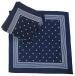 Blauwe sjaal met witte stippen 100% katoen 55x55 cm