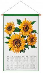 Calendar Kreier 2023 Sunflowers, pure linen, 69 x 41 cm