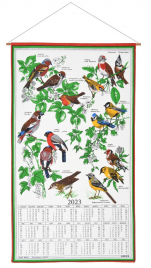 Calendar Kreier 2023 Birds, pure linen, 69 x 41 cm