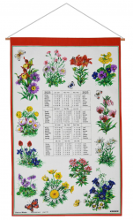 Calendar Kreier 2023 Alpine flowers, pure linen, 69 x 41 cm