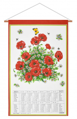 Calendar Kreier 2023 Poppy, pure linen, 69 x 41 cm