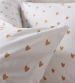 Duvet cover + pillowcases 65x65 cm Hearts of gold 100% cotton percale