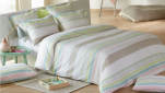 Housse couette 200x200/220 + 2 taies 100% coton satin  pinch pastel