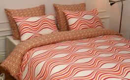 Bettbezug + Kissenbezug 65x65 cm Wellen und Spiralen 100% Baumwolle