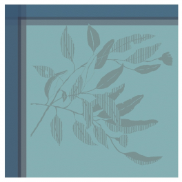 Serviette 54x54 cm 100% Baumwolljacquard Grüne/blaue Blätter