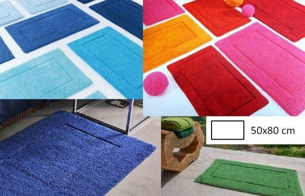 Tapis de bain 50x80 cm 100% coton éponge peigné, 2000gr/m². Ce tissag