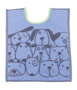 Bib 33x40 cm100% cotton little blue and gray dogs