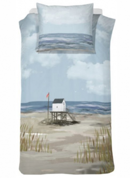 Duvet cover 140x200/220 + 1 pillowcase 60x70 Beach Hut 100% satin cotton