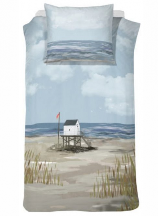 Dekbedovertrek + 1 sloop 60x70 cm Beach Hut met op d