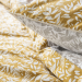 Flat bed sheet + pillowcase 100%printed cotton percale saffron leaves