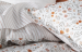 Flat bed sheet + pillowcase 100%printed cotton percale orange flowers