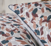 Flat bed sheet + pillowcase 100%printed cotton percale leaves