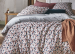 Drap de lit plat + taie d'oreiller 100% coton percale imprimé feuilles