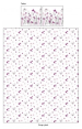 Drap de lit plat + taie d'oreiller 100% coton percale fleurs bordeaux corail