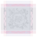 Serviette de table 54x54 cm 100% coton 220 gr/m² médaillons de fleurs roses