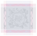 Serviette 54x54 cm 100% Baumwolle 220 gr/m²  Medaillons aus rosafarbenen Blumen