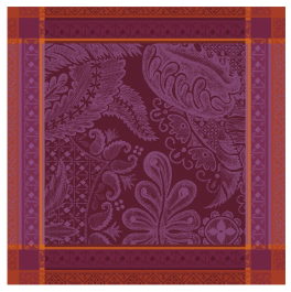 Napkin 53x53 cm 100% cotton, 245 gr/m² Exotic pink burgundy leaves