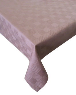 Braune Quadrate Tischdecke aus 100 % gezwirnter Baumwolle