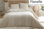 Drap de lit plat + taie 65x65 cm cordages floraux 100% coton flanelle