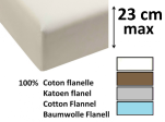 Drap housse 100% coton flanelle 170gr/m² élastiqué largeur matelas jusque 23cm