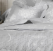 Boutis Couvre-lit réversible pissenlit gris 100% coton percale repassage facile