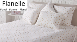 Housse de couette + taies 65x65 cm Coeurs d'or 100% coton flanelle