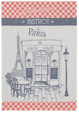 Essuie vaisselle Authentique Bistrot de Paris 100%coton jacquard 50x75