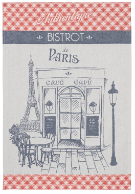 Handdoek voor gerechten Authentieke bistro in Parijs 100% katoen jacquard 50x75