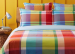 Vierfarbiger Bettbezug Quadri aus 100 % gekämmter, Perkal-Baumwolle