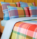 Vierfarbiger Bettbezug Quadri aus 100 % gekämmter, Perkal-Baumwolle
